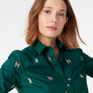 Slim perfect shirt with dog embroidery